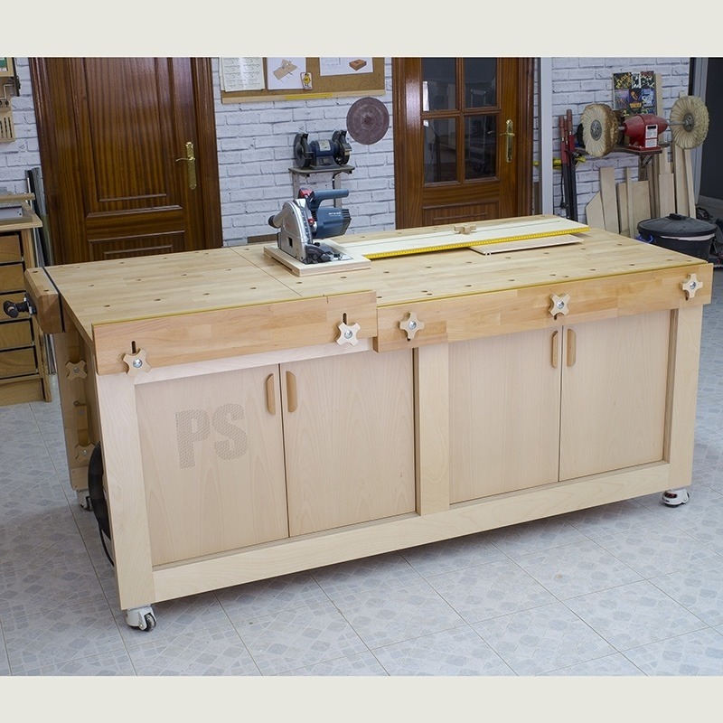 homemade high capacity multi-function plywood workbench