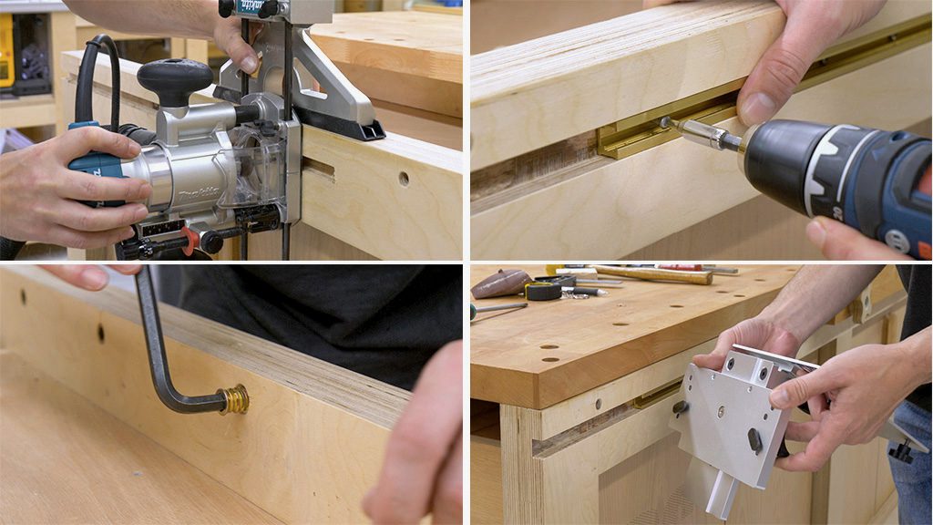 How-install-plunge-saw-hinged-guide-rail-bracket-diy-workbench