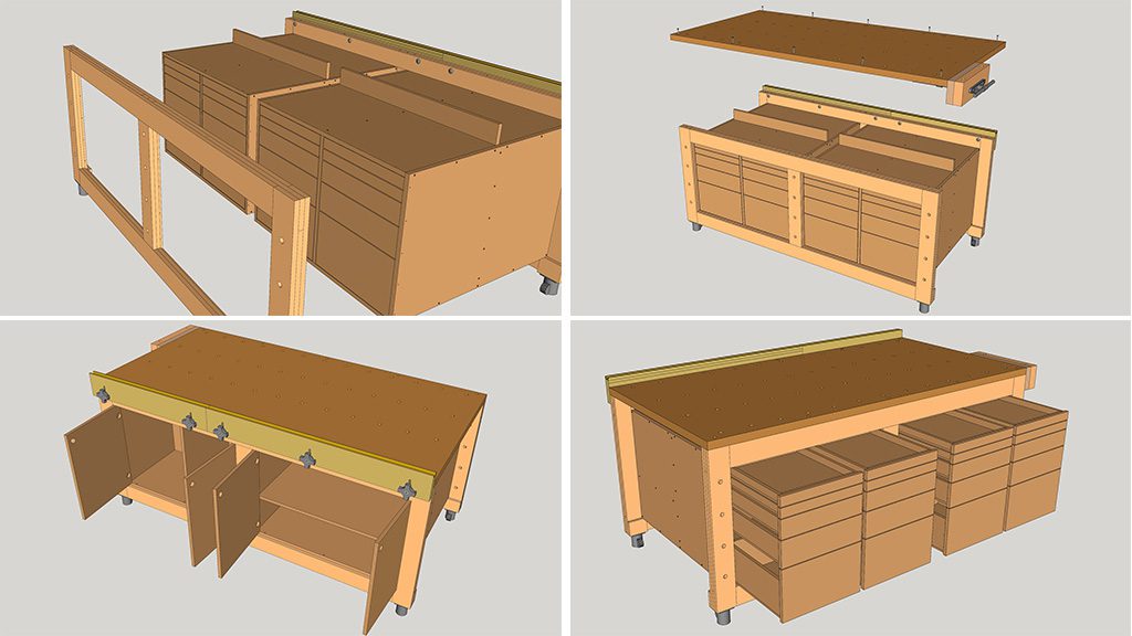 Sketchup-plans-workbench-modifications-homemade
