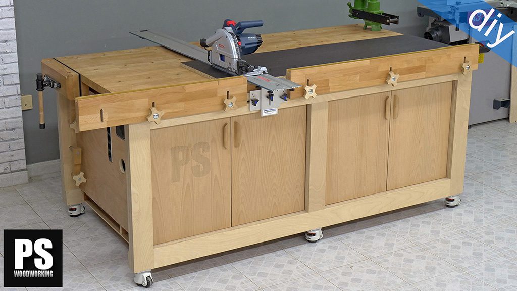 How to install a guide rail bracket in a workbench