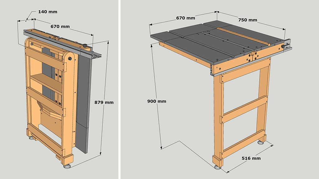 diy-table-saw-outfeed-table-crosscut-sled-sketchup-plans
