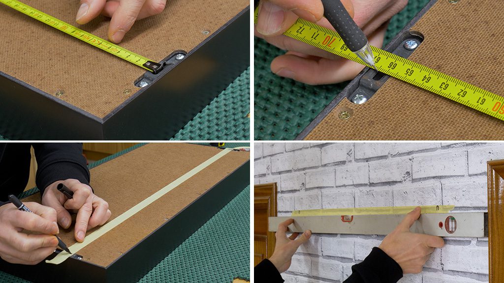 How-measure-distance-hanger-keyhole-fastener-wall